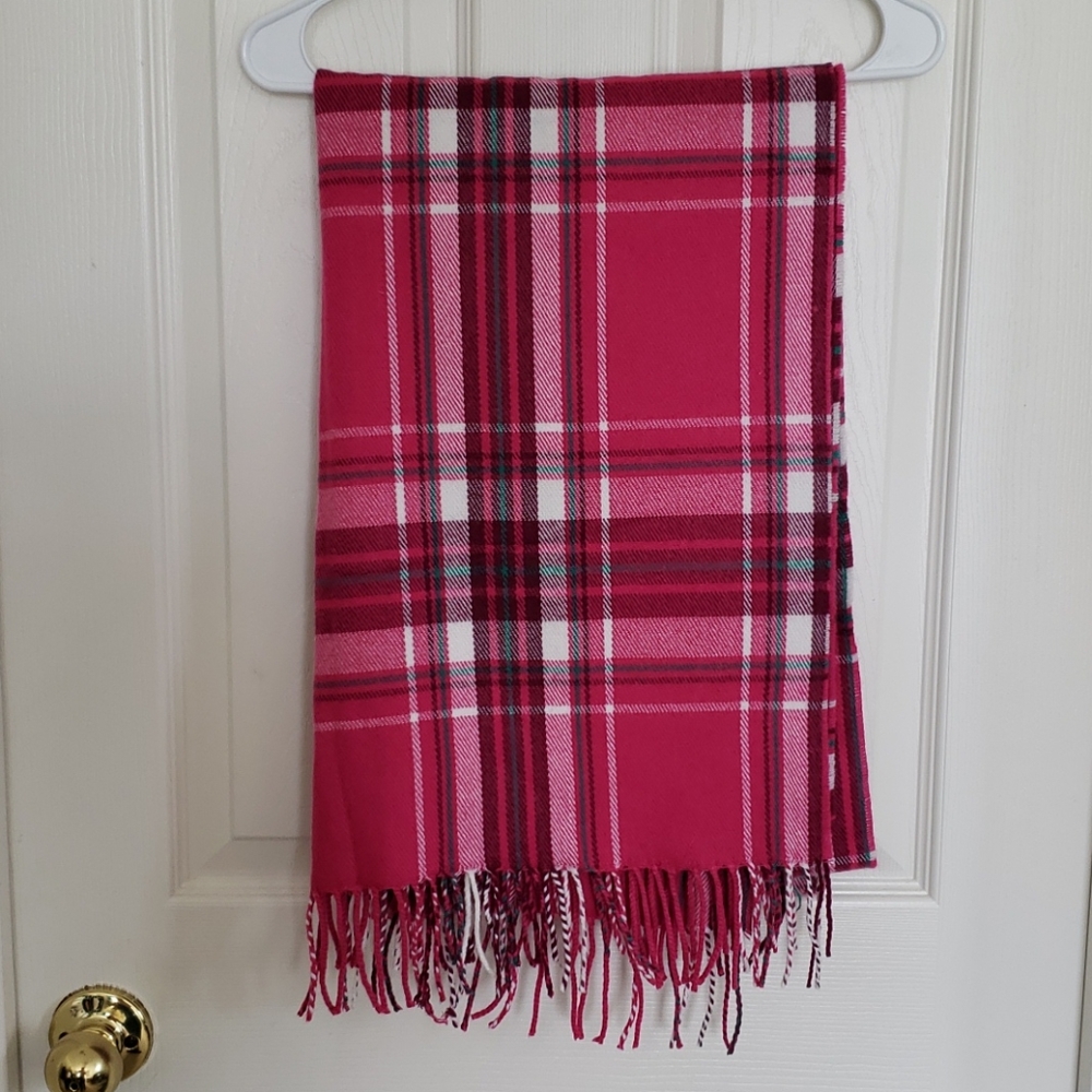 Pink white and green wrap/blanket scarf